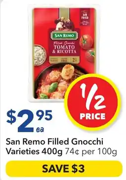 Ritchies San Remo Filled Gnocchi Varieties offer