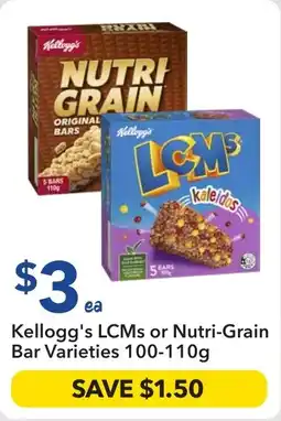 Ritchies Kellogg's lcms or nutri-grain bar varieties offer