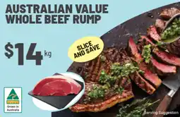 IGA Australian value whole beef rump offer