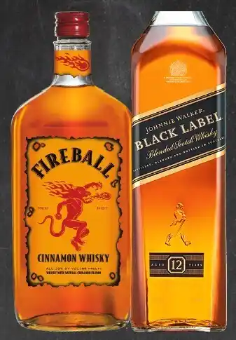 IGA Fireball Cinnamon Whisky or Johnnie Walker Black Label 700mL offer