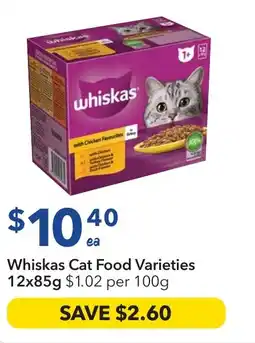 Ritchies Whiskas Cat Food Varieties offer