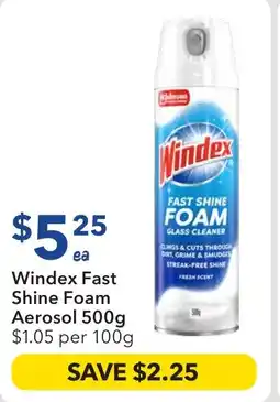 Ritchies Windex fast shine foam aerosol offer