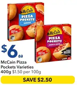 Ritchies Mccain pizza pockets varieties offer