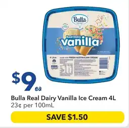 Ritchies Bulla real dairy vanilla ice cream offer