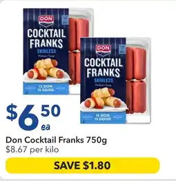 Ritchies Don cocktail franks offer