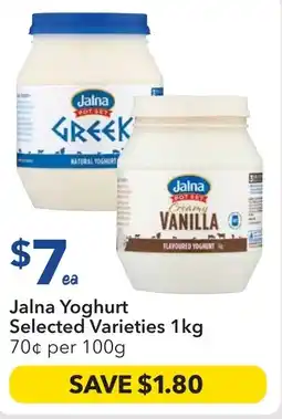 Ritchies Jalna yoghurt selected varieties offer
