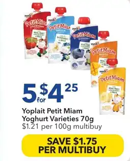 Ritchies Yoplait petit miam yoghurt varieties offer