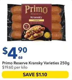 Ritchies Primo reserve kransky varieties offer