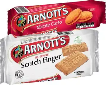 IGA Arnott&#039;s Cream or Scotch Finger Biscuits 200-250g Selected Varieties offer