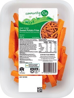 IGA NEW Community Co Sweet Potato Fries Smoky Mexican 350g offer