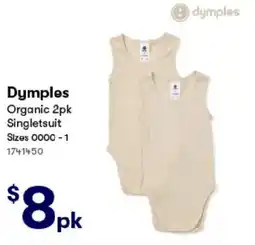 BIG W Dymples organic singletsuit offer