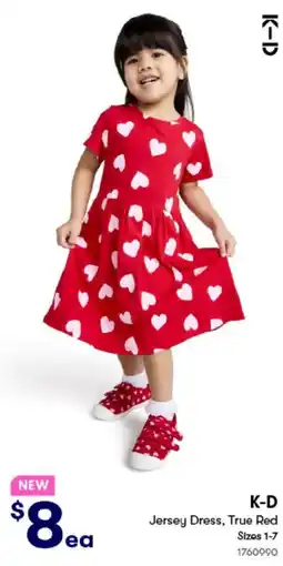 BIG W K-d jersey dress, true red offer