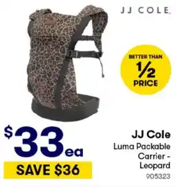 BIG W Jj cole luma packable carrier - leopard offer