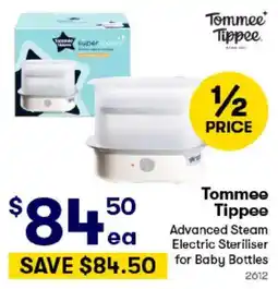BIG W Tommee tippee advanced steam electric steriliser for baby bottles offer