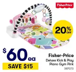 BIG W Fisher-price deluxe kick & play piano gym pink offer