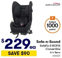 BIG W Safe-n-sound safefix ii isofix convertible offer