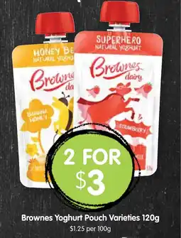 Spudshed Brownes Yoghurt Pouch Varieties offer