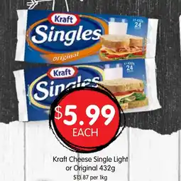 Spudshed Kraft cheese single light or original offer
