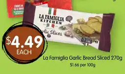 Spudshed La famiglia garlic bread sliced offer