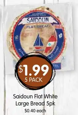 Spudshed Saidoun flat white large bread offer