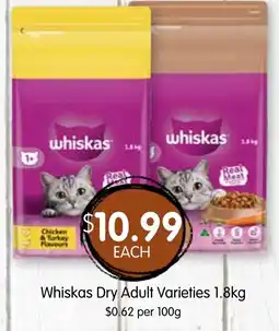 Spudshed Whiskas dry adult varieties offer