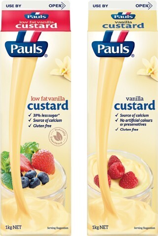 IGA Pauls Regular or Low Fat Vanilla Custard 1kg offer