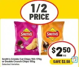 IGA Smith's Crinkle Cut Chips or Double Crunch Chips offer