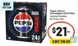 IGA Pepsi, Solo or Schweppes offer