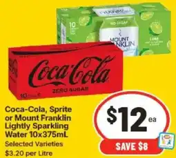 IGA Coca-Cola, Sprite or Mount Franklin Lightly Sparkling Water offer