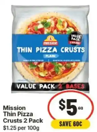 IGA Mission thin pizza crusts offer