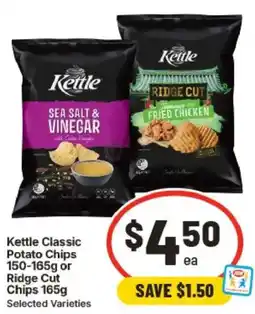 IGA Kettle Potato Chips or Ridge Cut Chips 165g offer