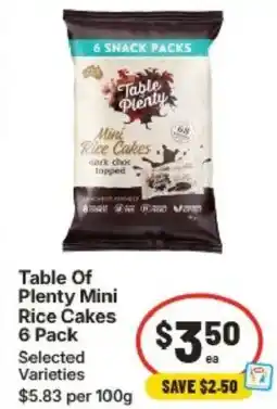 IGA Table Of Plenty Mini Rice Cakes offer