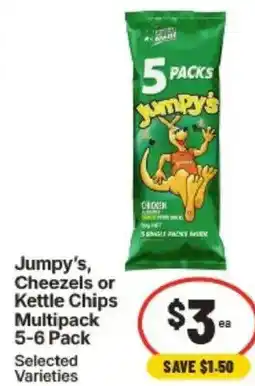 IGA Jumpy's, Cheezels or Kettle Chips Multipack offer