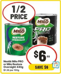 IGA Nestlé Milo PRO or Milo Restore Overnight offer