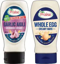 IGA Praise Aioli, Dressing 250mL or Mayo 230‑250g or Selected Varieties offer