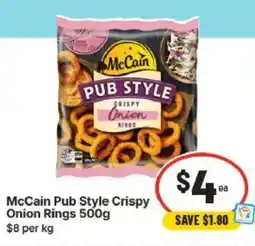 IGA McCain Pub Style Crispy Onion Rings offer