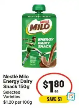 IGA Nestlé Milo Energy Dairy Snack offer