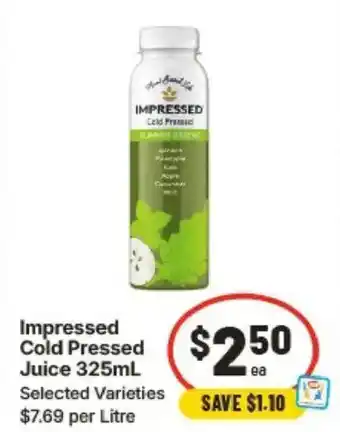 IGA Impressed Cold Pressed Juice offer