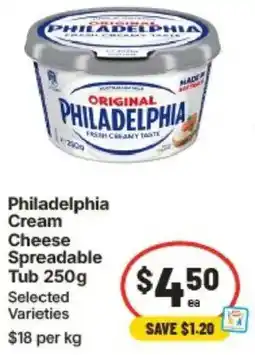 IGA Philadelphia Cream Cheese Spreadable Tub offer