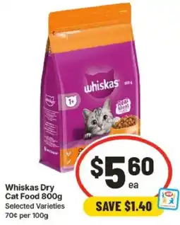 IGA Whiskas Dry Cat Food offer