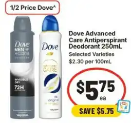 IGA Dove Advanced Care Antiperspirant Deodorant offer