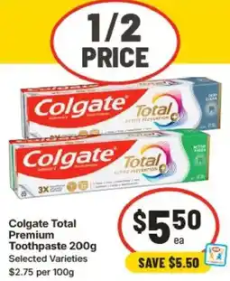 IGA Colgate total premium toothpaste offer