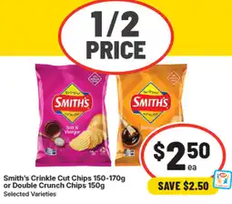 IGA Smith's crinkle cut chips or double crunch chips offer