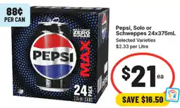 IGA Pepsi, solo or schweppes offer