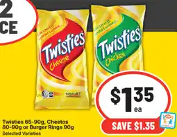 IGA Twisties, cheetos or burger rings offer