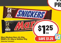 IGA Mars Medium Bars , M&M's or Skittles offer