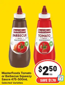 IGA Master foods tomato or barbecue squeezy sauce offer