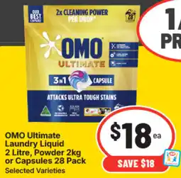 IGA OMO Ultimate Laundry Liquid , Powder or Capsules offer