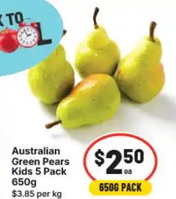 IGA Australian green pears kids offer