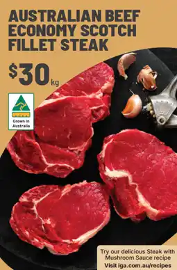 IGA Australian beef economy scotch fillet steak offer